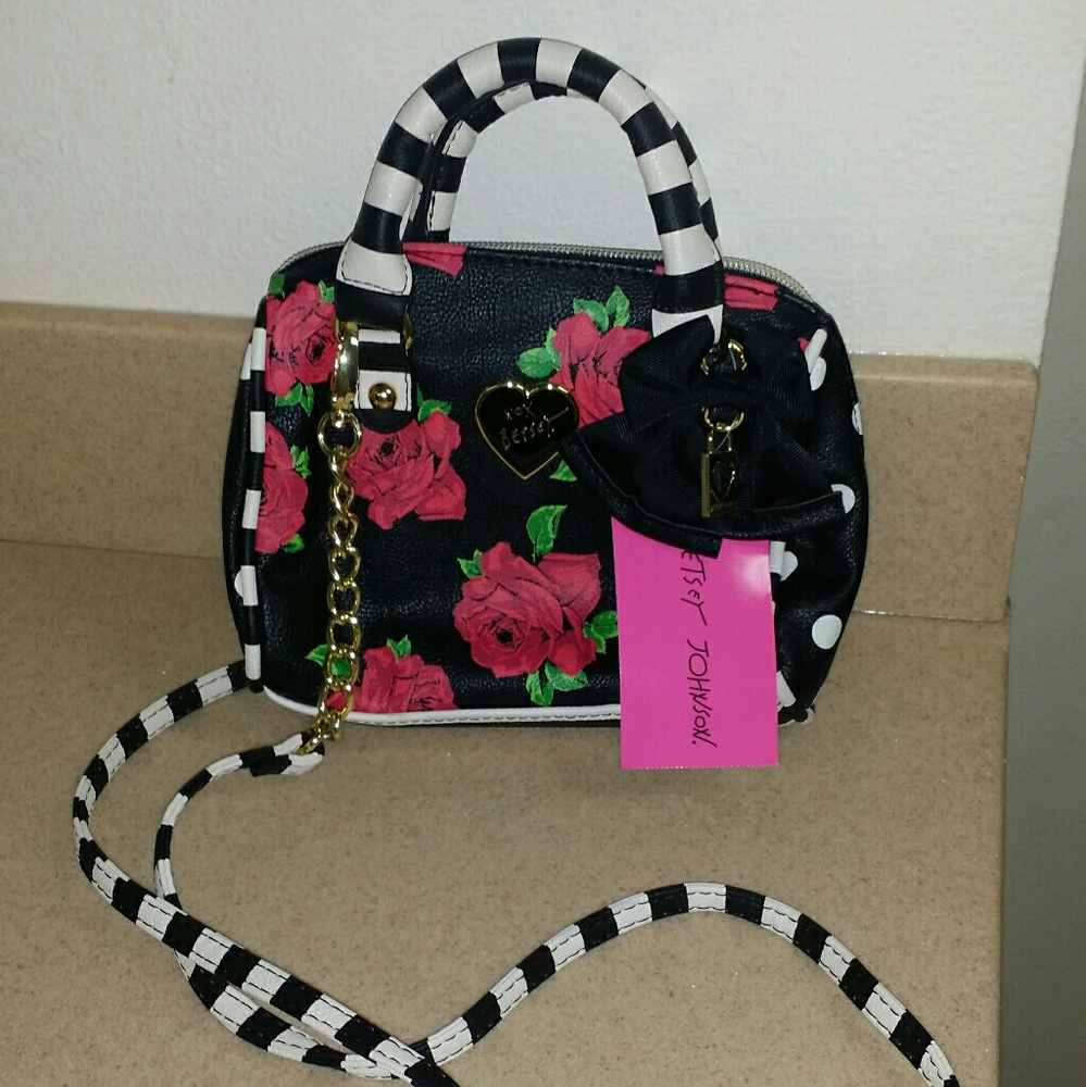 NWT New Betsey Johnson Mini Barrel Handbag / Purse